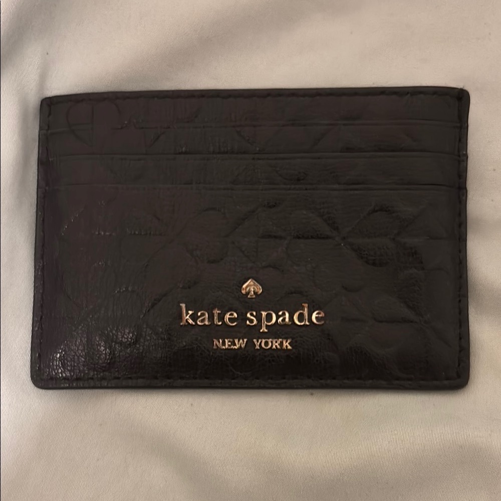 Kate Spade Black Embossed Card Holder